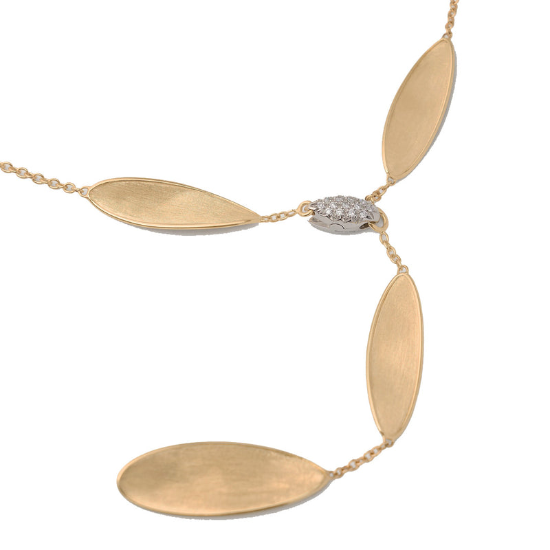 Marco Bicego 18K Yellow Gold Lunaria Lariat with Diamond Pave Clasp Necklace