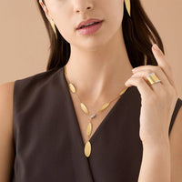 Marco Bicego 18K Yellow Gold Lunaria Lariat with Diamond Pave Clasp Necklace