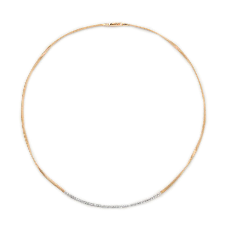 Marco Bicego Marrakech 18K Yellow Gold Coil Necklace With Diamond Bar