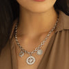 Monica Rich Kosann "Audrey" Link Charm Necklace in Sterling Silver