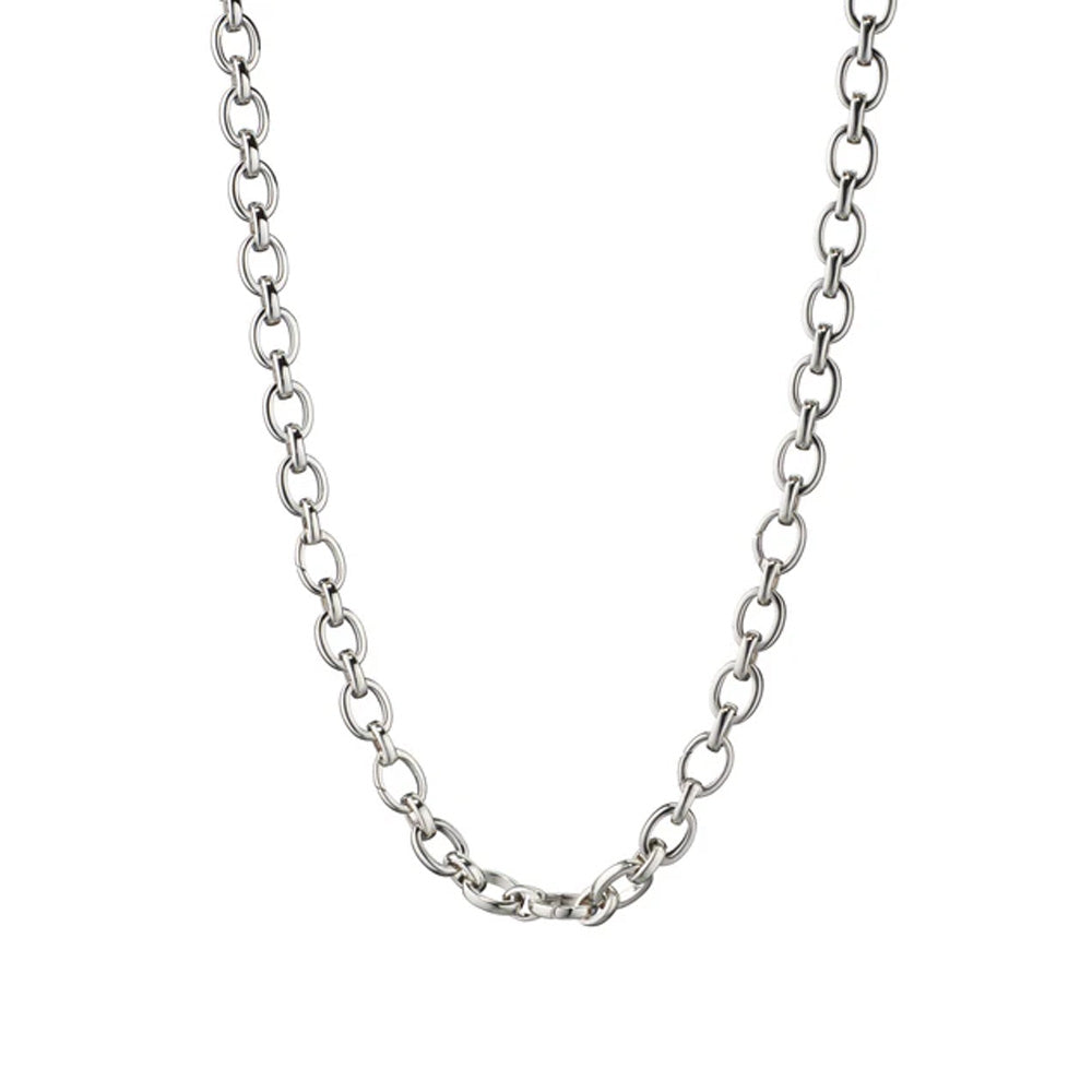 Audrey Link Charm Necklace in Sterling Silver - NAGI