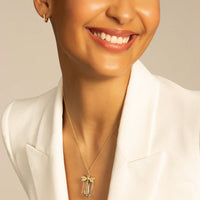 Grace Dragonfly Necklace with Prasiolite in 18K Yellow Gold