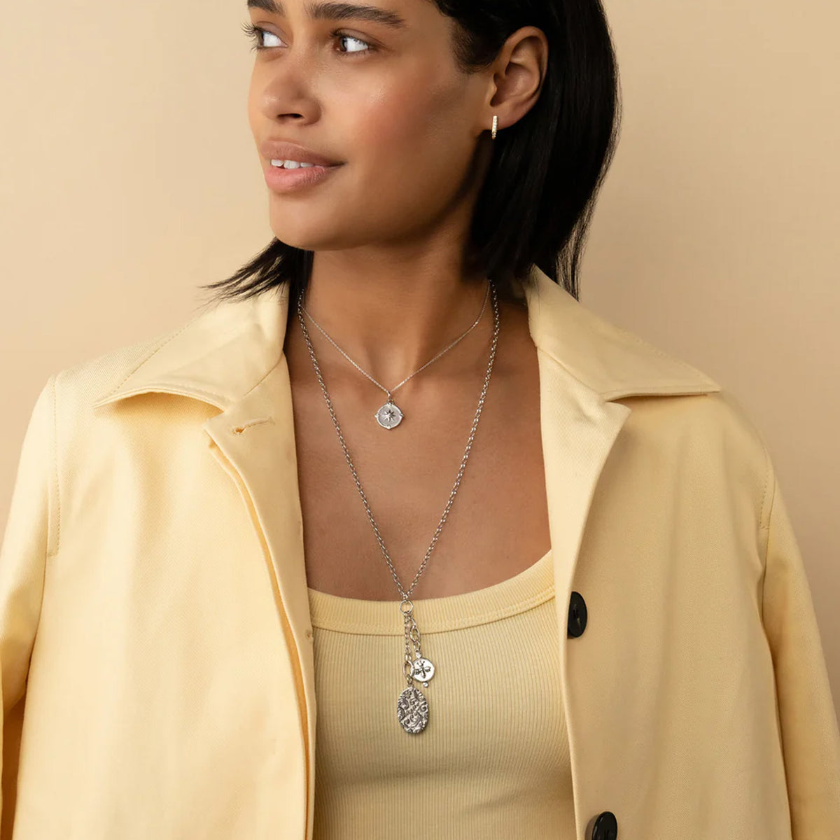 22" "Design Your Own" Short Charm Chain Necklace, 2 Charm Stations