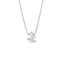 "We're All Mad Here" Sterling Silver Necklace with White Sapphire - NAGI