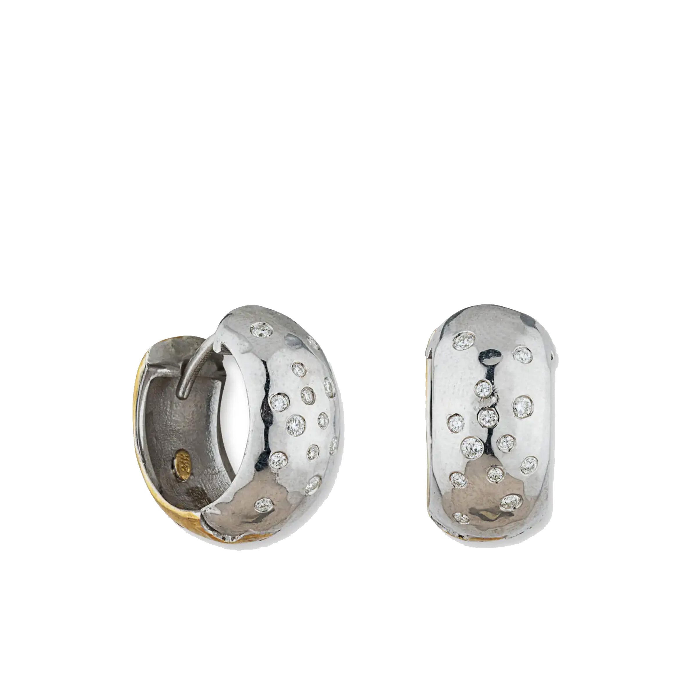 Lika Behar 24K Fused Gold Reversible Chunky Huggies Earrings