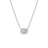 18K White Gold Lab-Grown Oval Cut Diamond Necklace