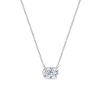 18K White Gold Lab-Grown Oval Cut Diamond Necklace