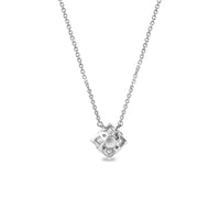 18K White Gold Lab-Grown Round Diamond Necklace