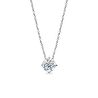 18K White Gold Lab-Grown Round Diamond Necklace