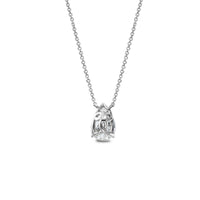 18K White Gold Lab Grown Pear shaped Diamond Necklace