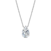 18K White Gold Lab Grown Pear shaped Diamond Necklace