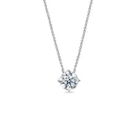 18K White Gold Lab Grown Round Diamond Necklace 2.0 Carat