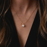 18K Yellow Gold Bezel Set Lab-Grown Diamond Necklace