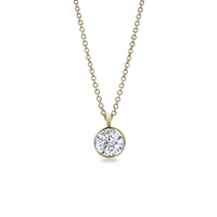 18K Yellow Gold Bezel Set Lab-Grown Diamond Necklace