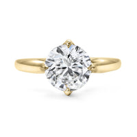 18K Yellow Gold Tulip Basket Solitaire Lab-Grown Round Diamond Engagement Ring - NAGI