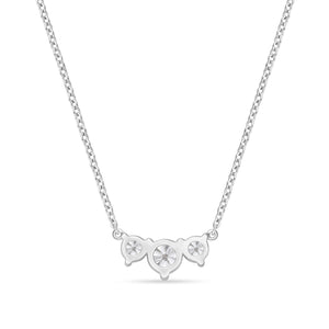 Memoire 18K White Gold 3-Stone Trinity Diamond Necklace