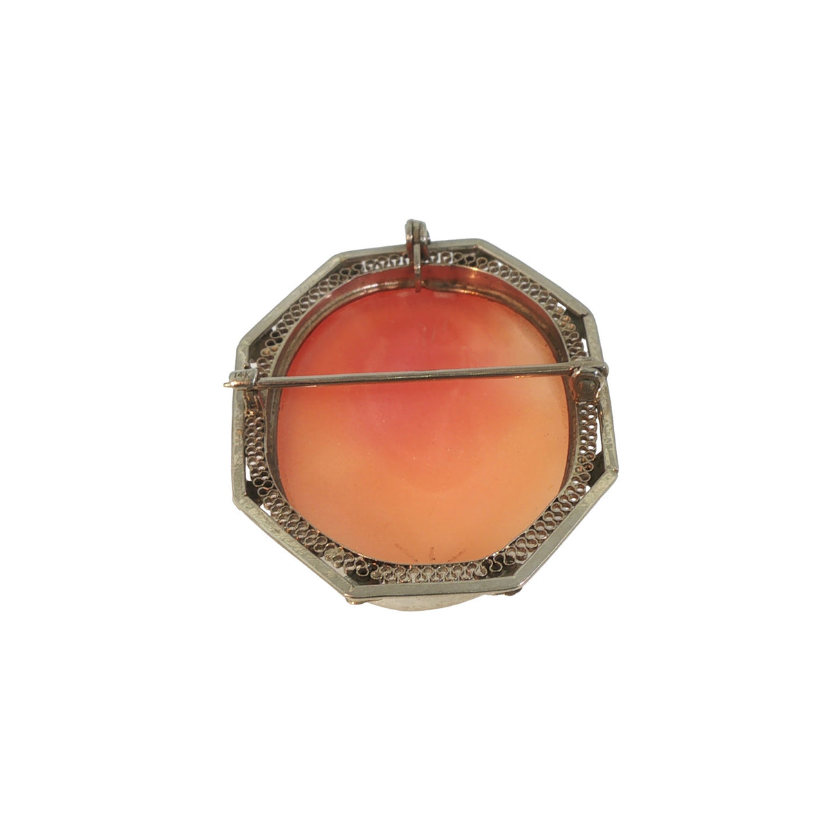 Pre-Owned 14K White Gold Cameo Pin