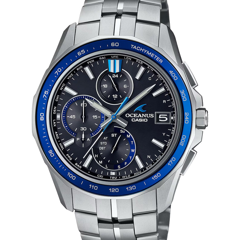 Casio Oceanus Manta Sapphire Blue Black OCWS7000D-1A Titanium Watch