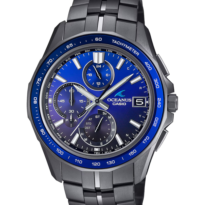 Casio Oceanus Manta Sapphire Blue Black OCWS7000B-2A Titanium Watch