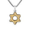 David Yurman Gents Cable Star of David Amulet in Sterling Silver with 18K Yellow Gold, 19mm