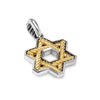 David Yurman Gents Cable Star of David Amulet in Sterling Silver with 18K Yellow Gold, 19mm