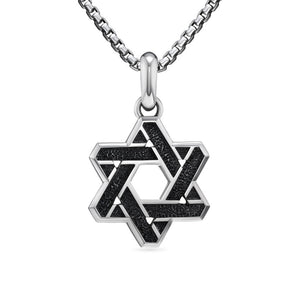 David Yurman Gents Cable Star of David Amulet in Sterling Silver with 18K Yellow Gold, 19mm