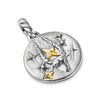 David Yurman Capricorn Amulet in Sterling Silver with 18K Yellow Gold and Diamonds, 19mm