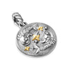 David Yurman Pisces Amulet in Sterling Silver with 18K Yellow Gold and Diamonds, 19mm