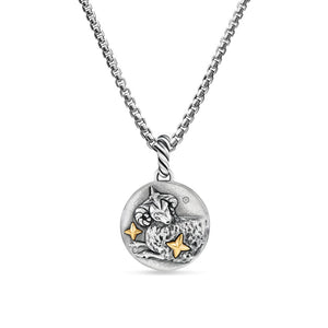 David Yurman Aries Amulet in Sterling Silver with 18K Yellow Gold and Diamonds, 19mm