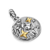 David Yurman Leo Amulet in Sterling Silver with 18K Yellow Gold and Diamonds, 19mm