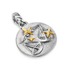 David Yurman Libra Amulet in Sterling Silver with 18K Yellow Gold and Diamonds, 19mm