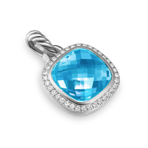 David Yurman Albion® Pendant in Sterling Silver with Blue Topaz and Diamonds, 11mm