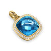 David Yurman Albion® Pendant in 18K Yellow Gold with Hampton Blue Topaz and Diamonds, 15mm