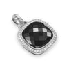 David Yurman Albion® Pendant in Sterling Silver with Black Onyx and Diamonds, 15mm