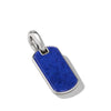 DY Gents Chevron Tag in Sterling Silver with Lapis Lazuli, 21mm