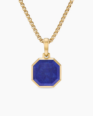 David Yurman Faceted Stone Amulet in 18K Yellow Gold with Lapis, 16mm