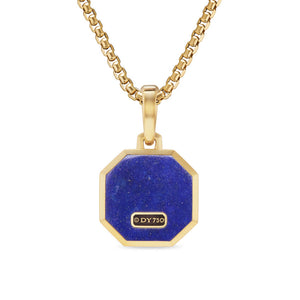 David Yurman Faceted Stone Amulet in 18K Yellow Gold with Lapis, 16mm