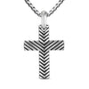 David Yurman Gents Chevron Cross Pendant in Sterling Silver, 36mm