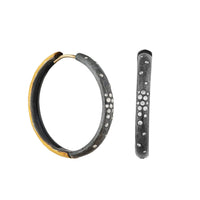 Lika Behar 24K Gold Fusion & Oxidized Silver Reversible Diamond Hoop Earrings