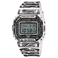 Casio G-Shock Digital DW5600JV-7 Joshua Vides Cartoon Art White Watch
