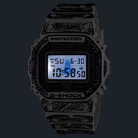 Casio G-Shock Digital DW5600JV-7 Joshua Vides Cartoon Art White Watch
