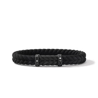 DY Gents Chevron Bracelet in Black Rubber with Black Titanium and Black Diamonds, 9mm img1