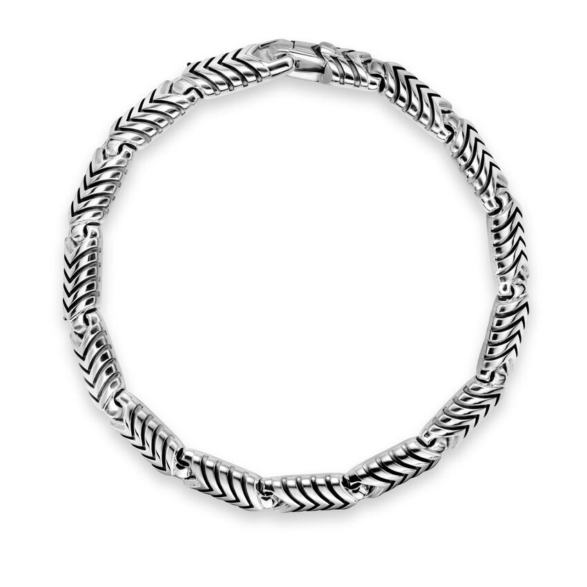 DY Gents Chevron Link Bracelet in Sterling Silver, 7.6mm img2