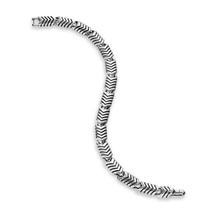 DY Gents Chevron Link Bracelet in Sterling Silver, 7.6mm img3