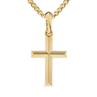DY Gents Cross Pendant in 18K Yellow Gold with Diamonds, 24mm Image 2