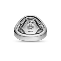 DY Gents Streamline Signet Ring in Sterling Silver with Black Diamonds Image 3
