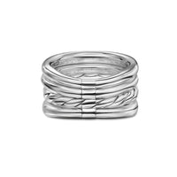 DY Mercer® Four Row Ring in Sterling Silver with Diamonds, 13.8mm Image 3