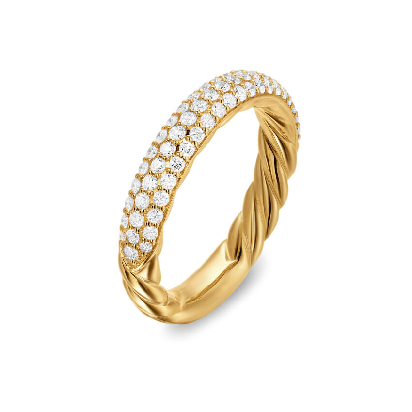 DY Mercer® Pave Band Ring in 18K Yellow Gold with Diamonds, 3.7mm Image 1