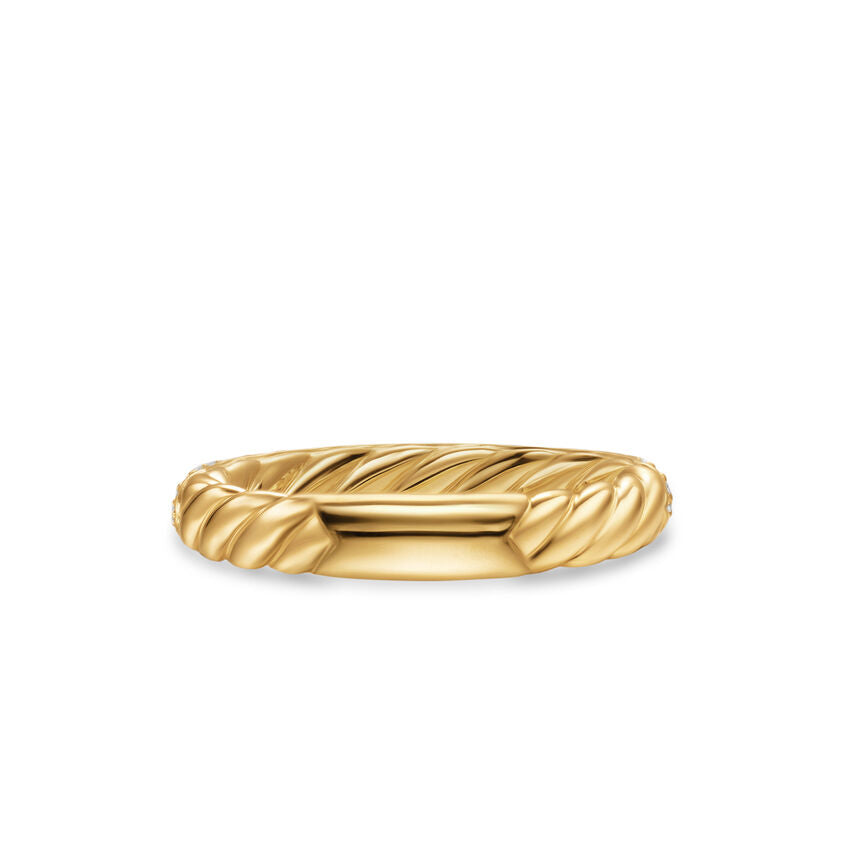 DY Mercer® Pave Band Ring in 18K Yellow Gold with Diamonds, 3.7mm Image 3