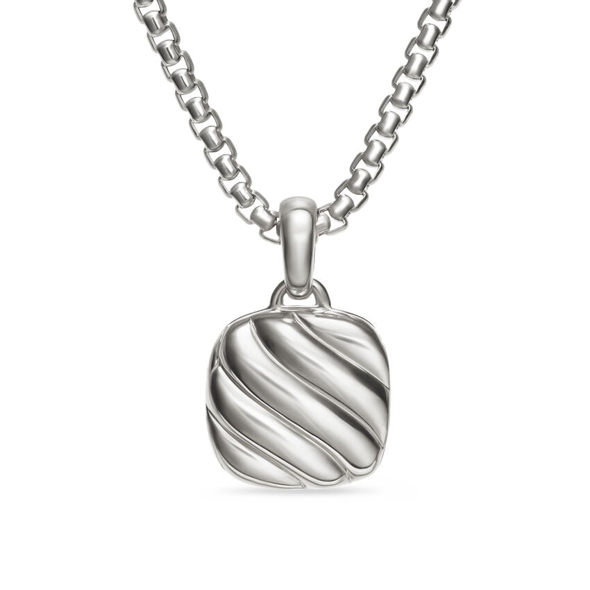 David Yurman Sculpted Cable Square Locket in Sterling Silver, 22.5mm